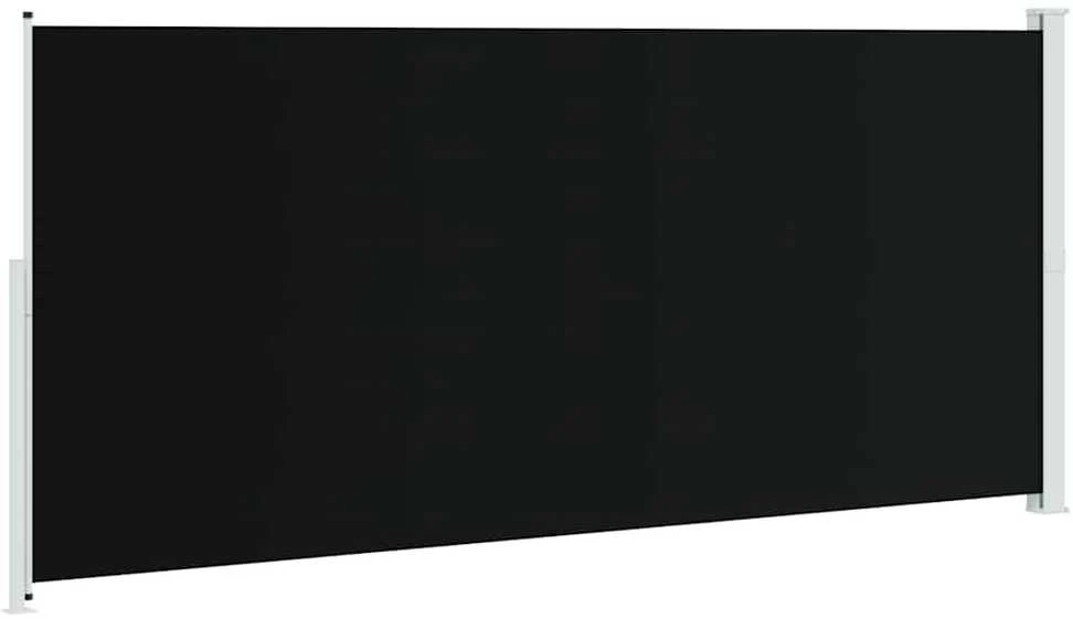 Ištraukiama šoninė kiemo pertvara, juodos spalvos, 220x500cm