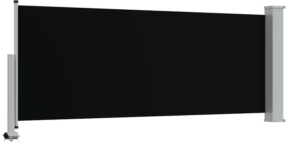 Ištraukiama šoninė kiemo pertvara, juodos spalvos, 100x300cm