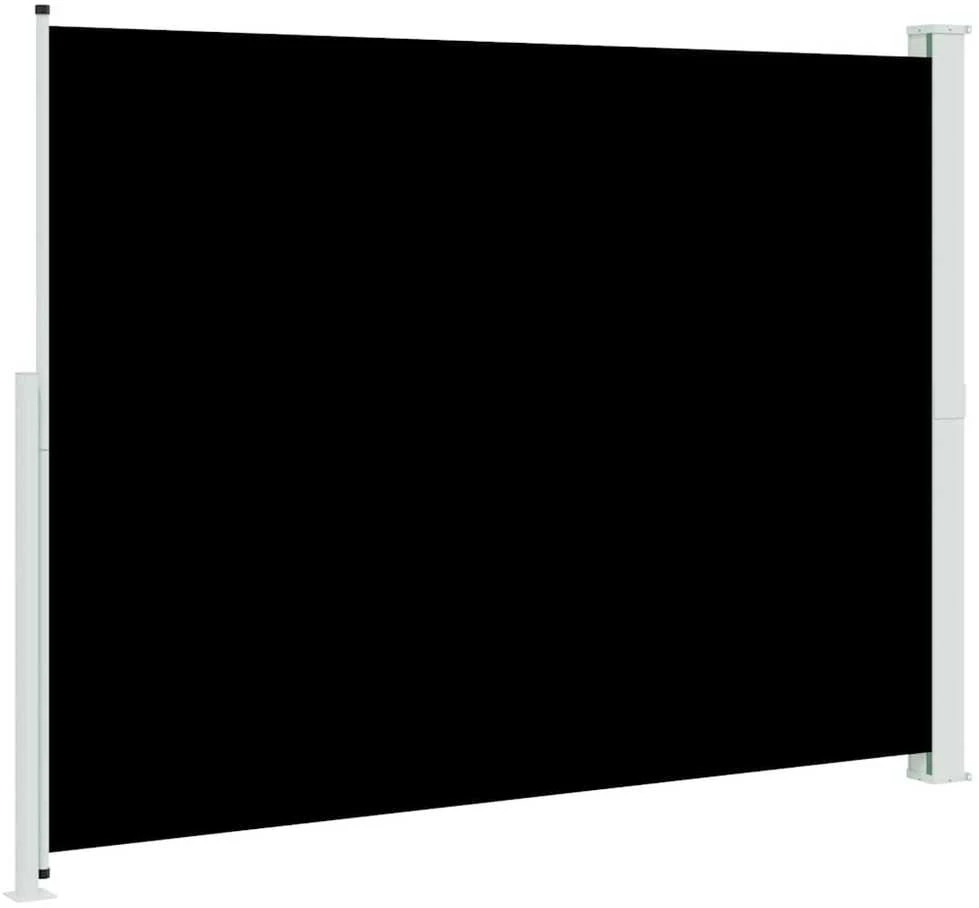 Ištraukiama šoninė kiemo pertvara, juodos spalvos, 220x300cm