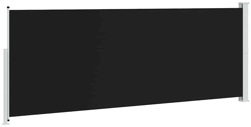 Ištraukiama šoninė kiemo pertvara, juodos spalvos, 180x500cm