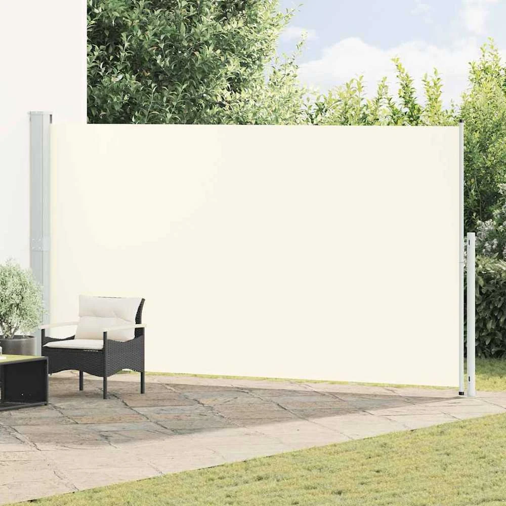 Ištraukiama šoninė kiemo pertvara, kreminės spalvos, 200x500cm