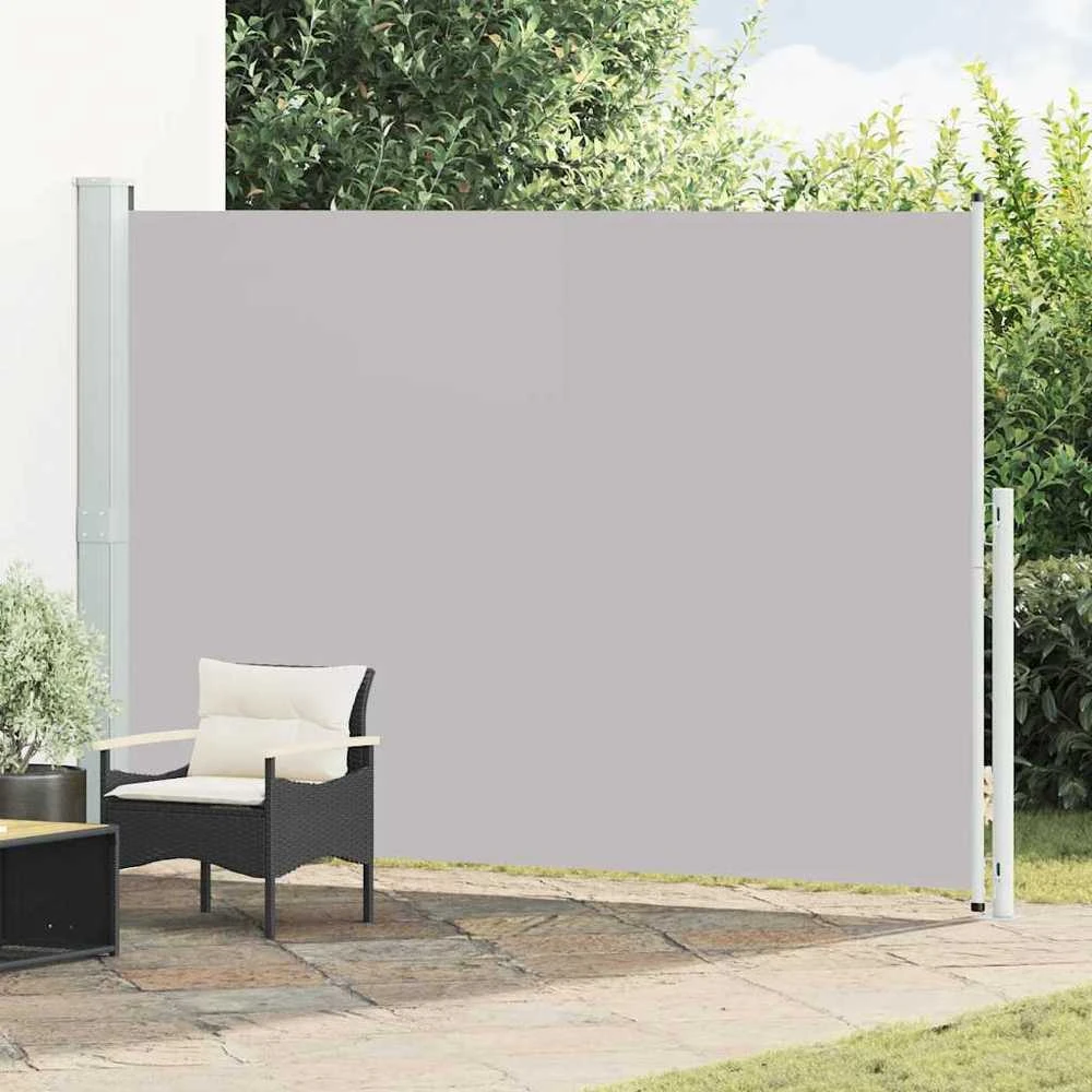 Ištraukiama šoninė kiemo pertvara, pilkos spalvos, 200x300cm
