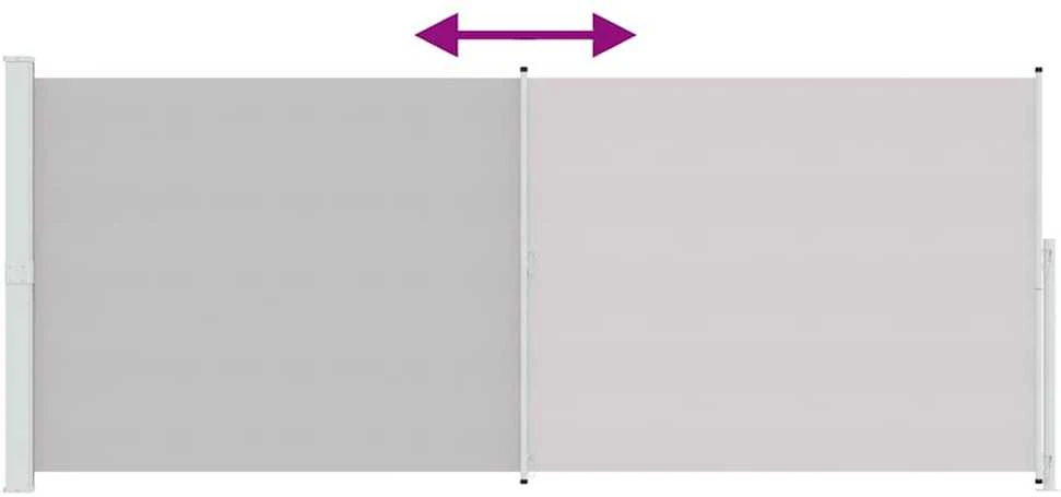 Ištraukiama šoninė kiemo pertvara, pilkos spalvos, 200x500cm
