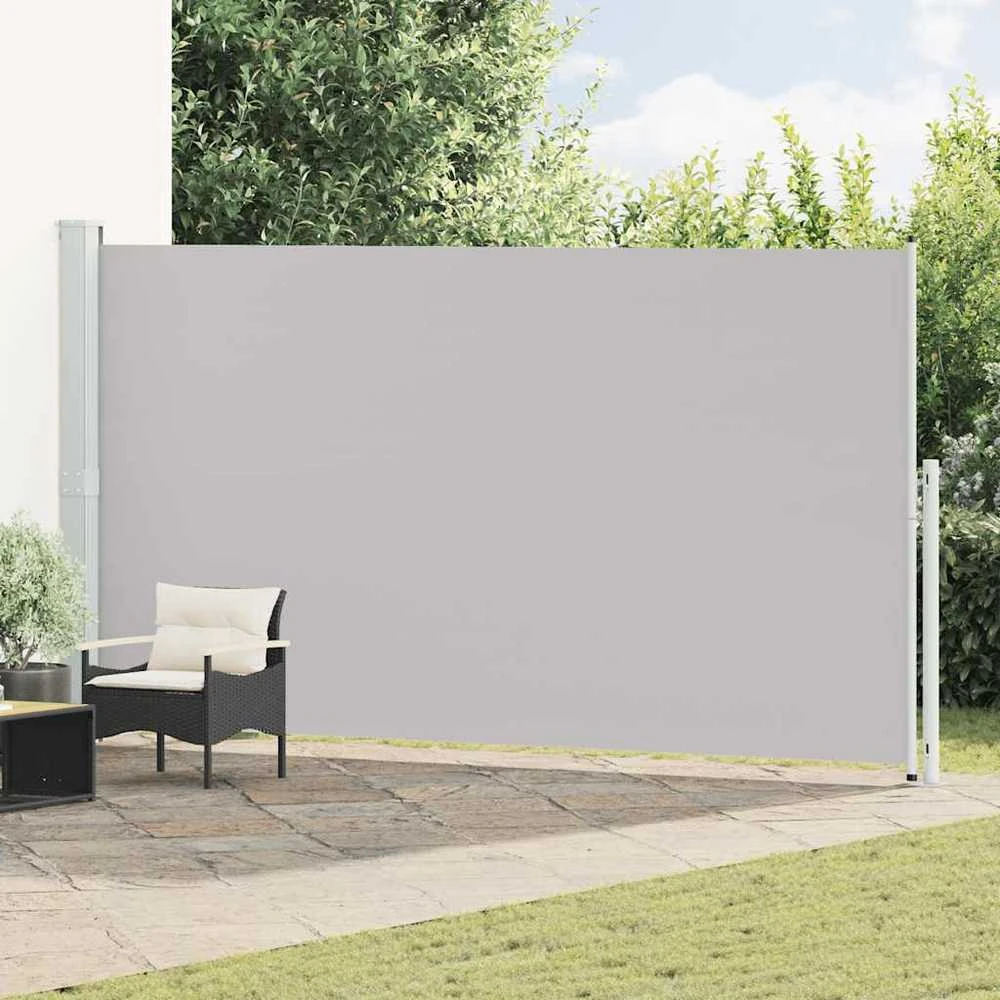 Ištraukiama šoninė kiemo pertvara, pilkos spalvos, 200x500cm