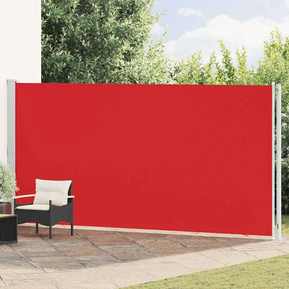 Ištraukiama šoninė kiemo pertvara, raudonos spalvos, 200x600cm