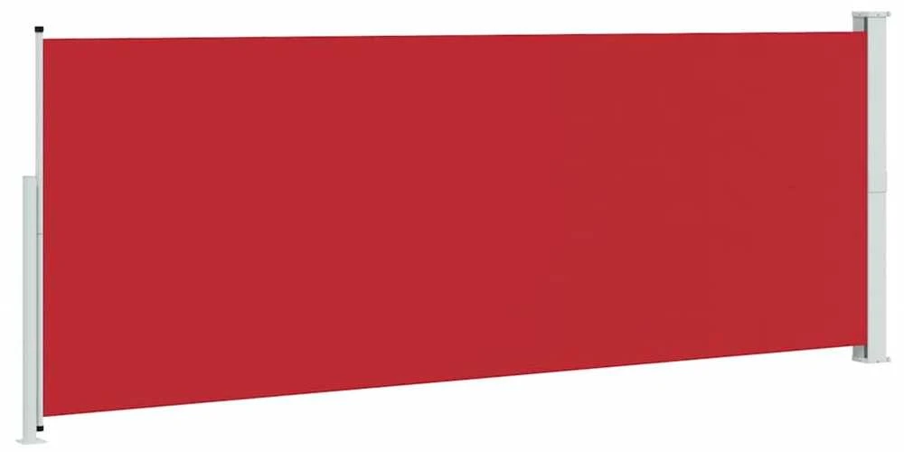 Ištraukiama šoninė kiemo pertvara, raudonos spalvos, 180x500cm