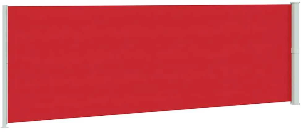 Ištraukiama šoninė kiemo pertvara, raudonos spalvos, 200x600cm