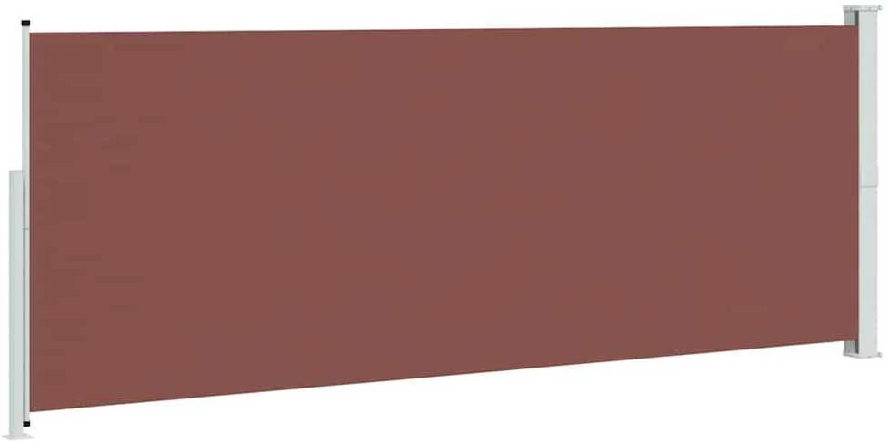 Ištraukiama šoninė kiemo pertvara, rudos spalvos, 180x500cm