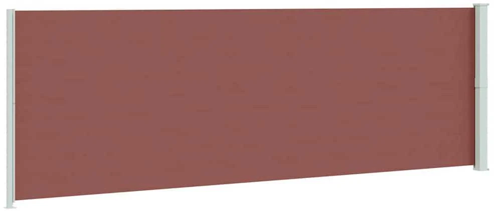 Ištraukiama šoninė kiemo pertvara, rudos spalvos, 200x600cm