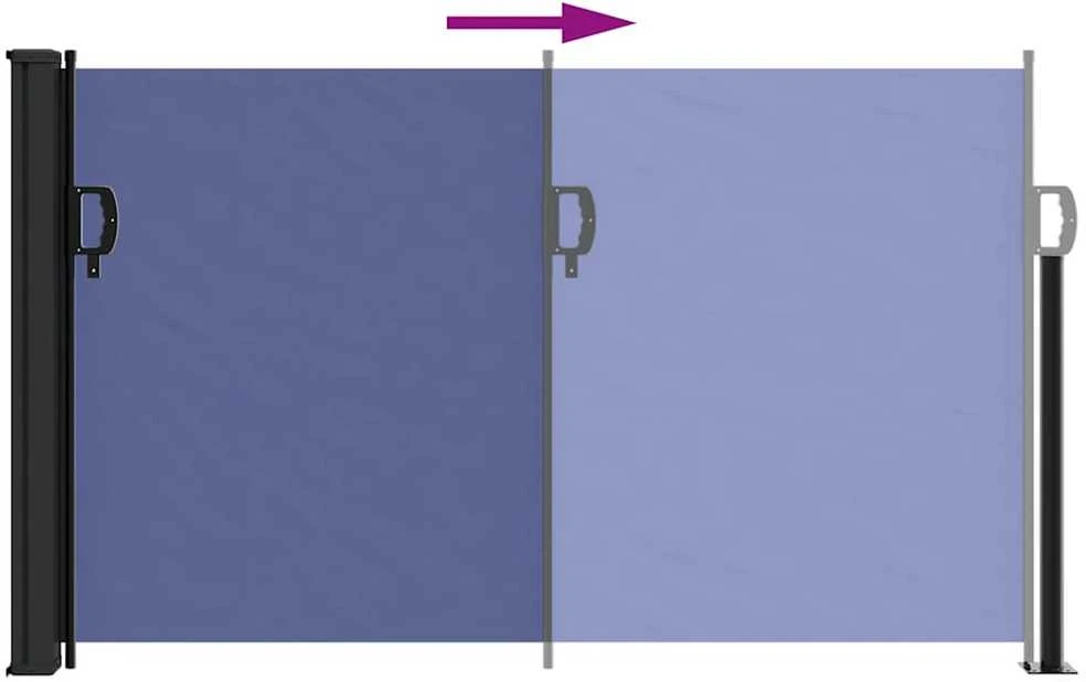 Ištraukiama šoninė markizė, mėlynos spalvos, 117x300cm