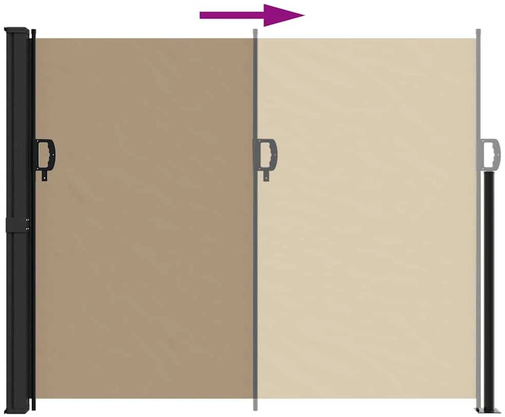 Ištraukiama šoninė markizė, taupe spalvos, 160x500cm
