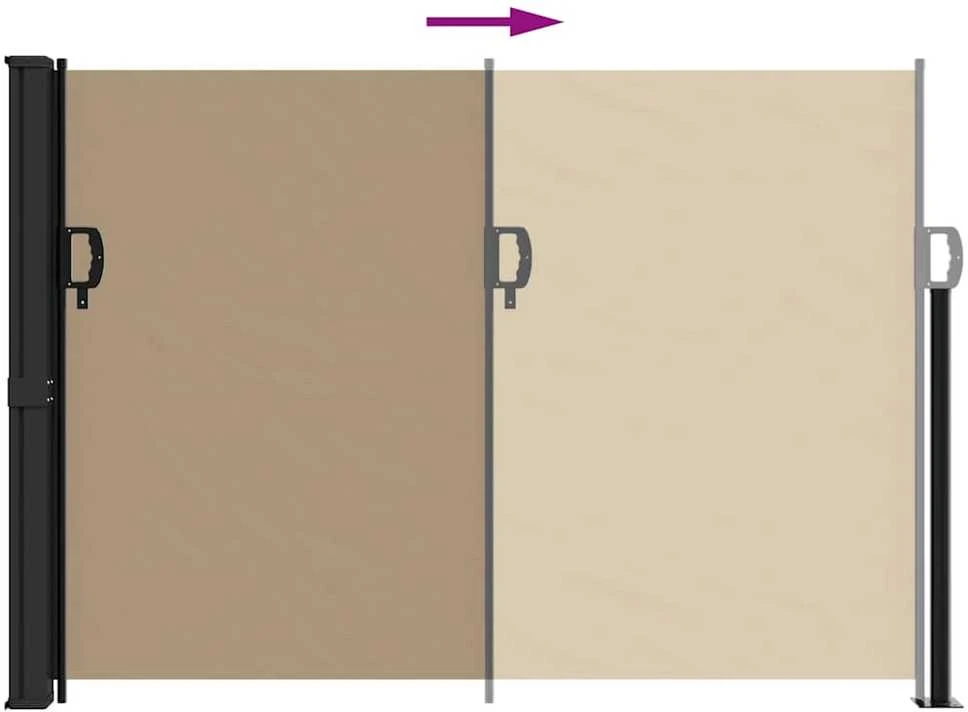 Ištraukiama šoninė markizė, taupe spalvos, 140x500cm