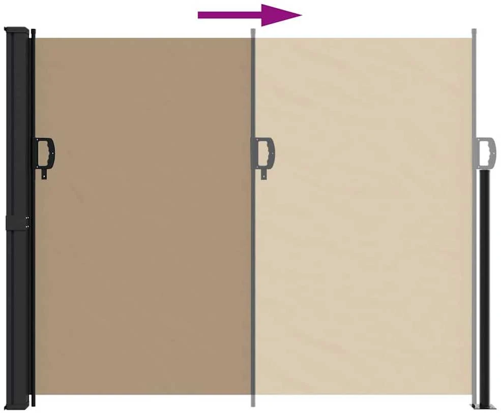 Ištraukiama šoninė markizė, taupe spalvos, 160x300cm