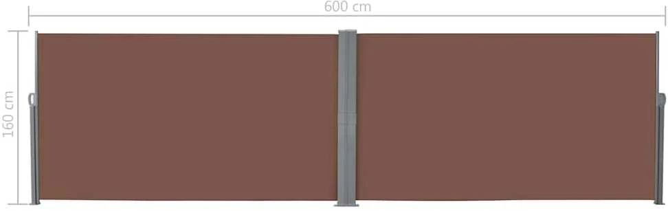Ištraukiama šoninė pertvara, 160x600cm, ruda