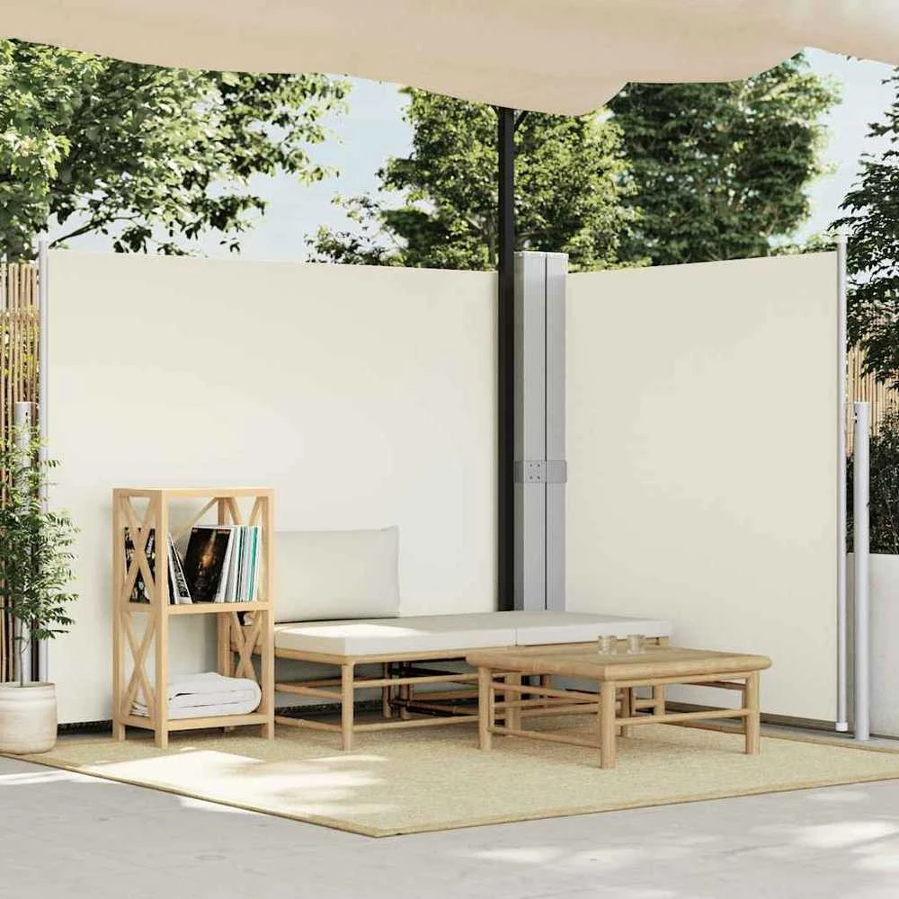 Ištraukiama šoninė pertvara, kreminės spalvos, 180x600cm