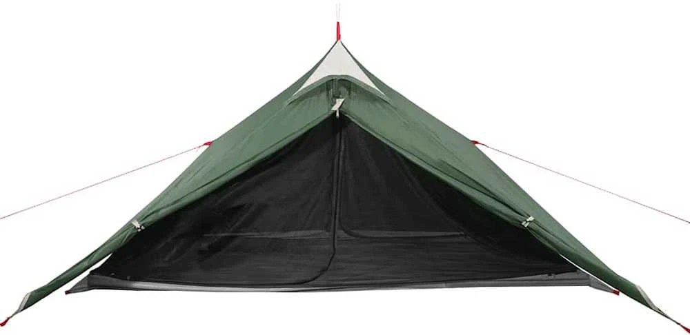 Stovyklavimo palapinė, žalia, vienvietė, tipi dizaino