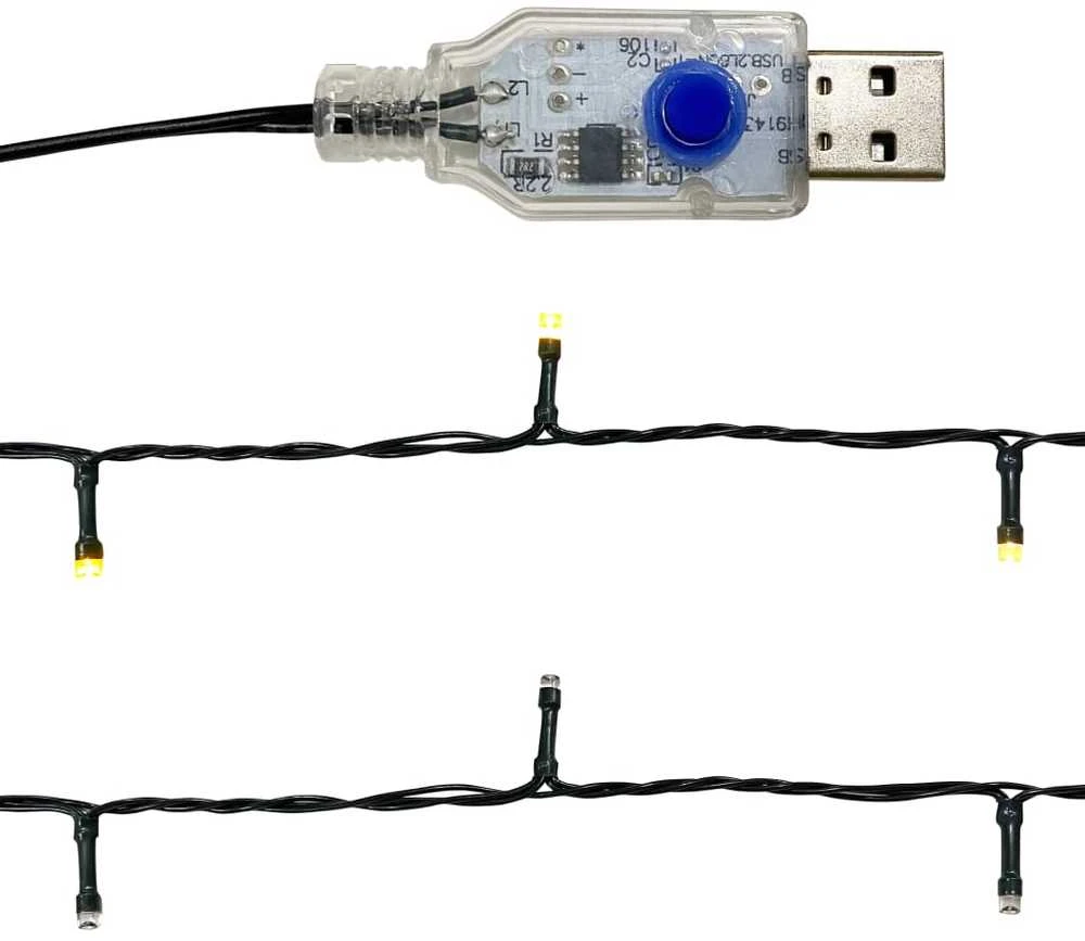 Kalėdinė girlianda su LED lemputėmis, auksinės spalvos, 20m