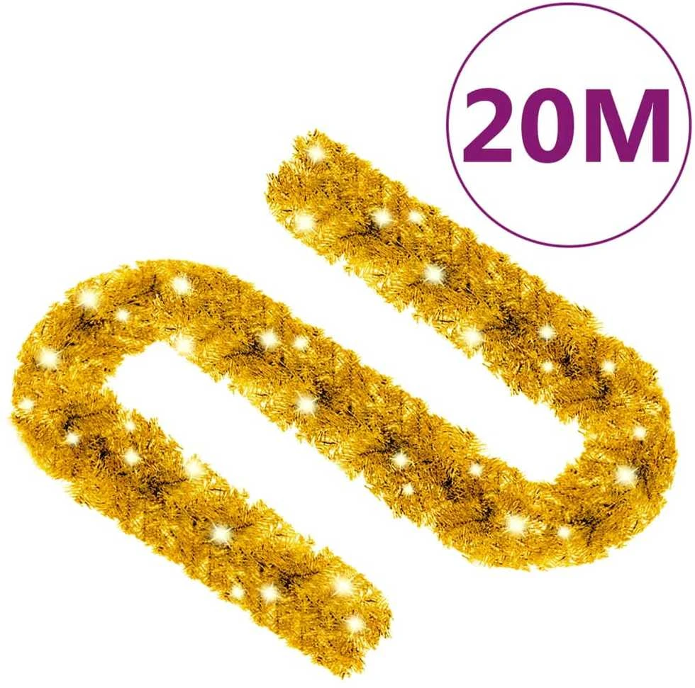 Kalėdinė girlianda su LED lemputėmis, auksinės spalvos, 20m