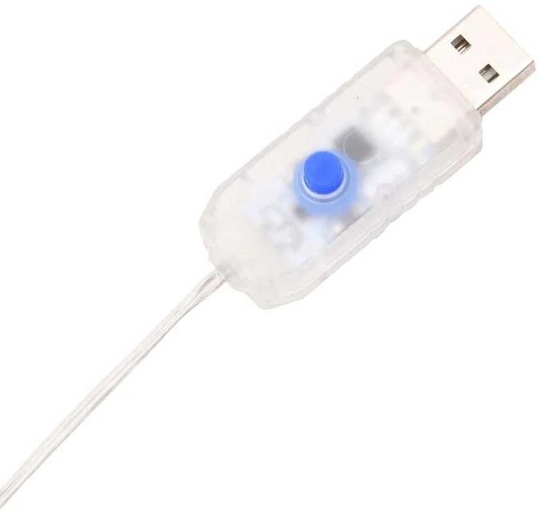 Kalėdinė girlianda varvekliai, 200 mėlynų LED, akrilas/PVC, 20m