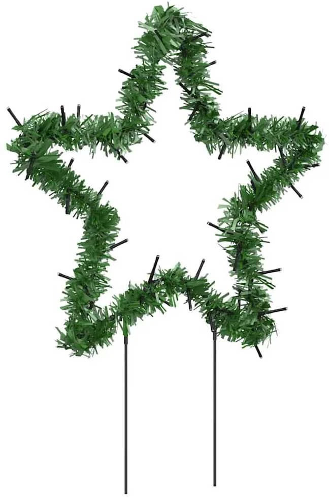 Kalėdinės dekoracijos žvaigždės su smaigais, 3vnt., 50LED, 29cm