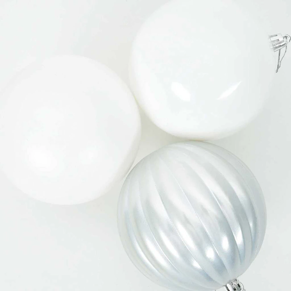 Kalėdinis Kabinamas Rinkinys XXL 4 vnt. Balta Ø 20 cm Plastmasė