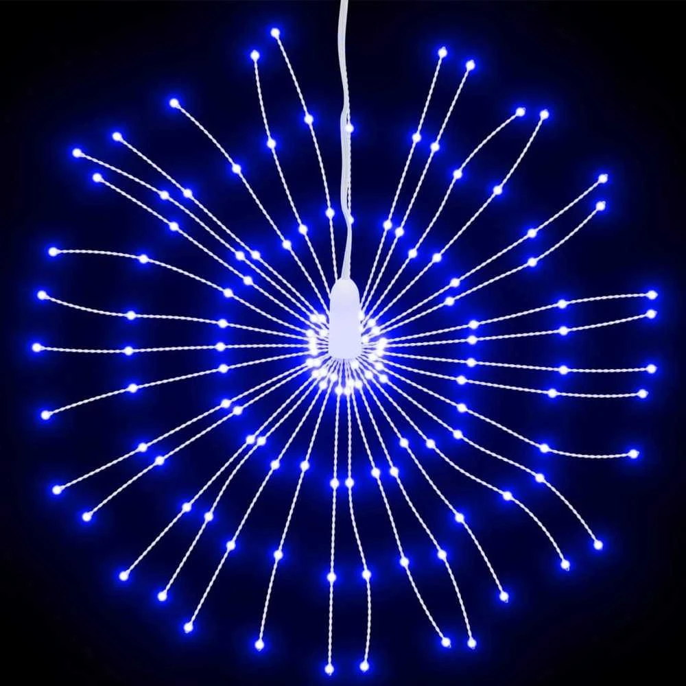 Kalėdiniai šviestuvai fejerverkai, 2vnt., 140 mėlynų LED, 17cm