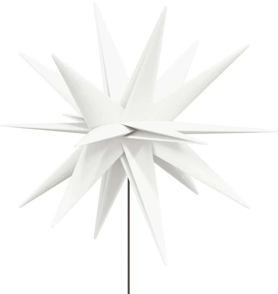 Kalėdiniai šviestuvai su smaigais/LED, 3vnt., balti, 57cm