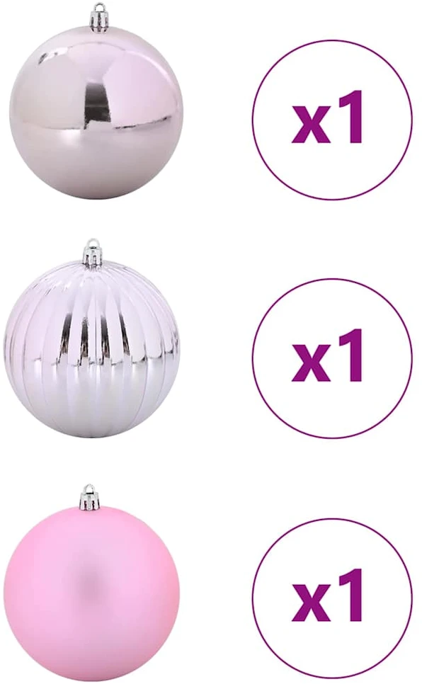 Kalėdinis Kabinamas Rinkinys XXL 3 vnt. Rožinė Ø 25 cm