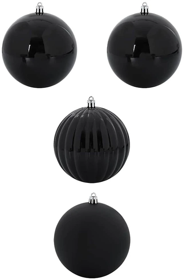 Kalėdinis Kabinamas Rinkinys XXL 4 vnt. Juoda Ø 20 cm Plastmasė