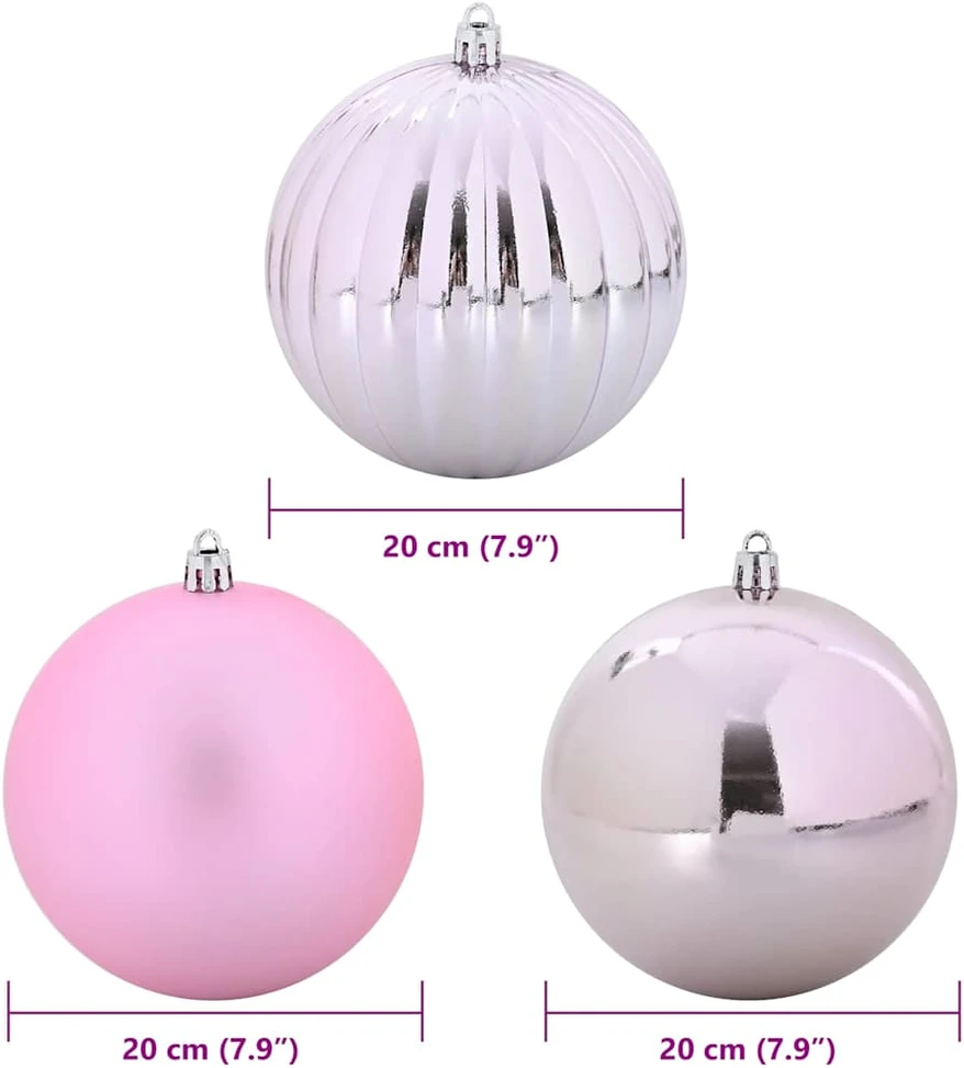 Kalėdinis Kabinamas Rinkinys XXL 4 vnt. Rožinė Ø 20 cm