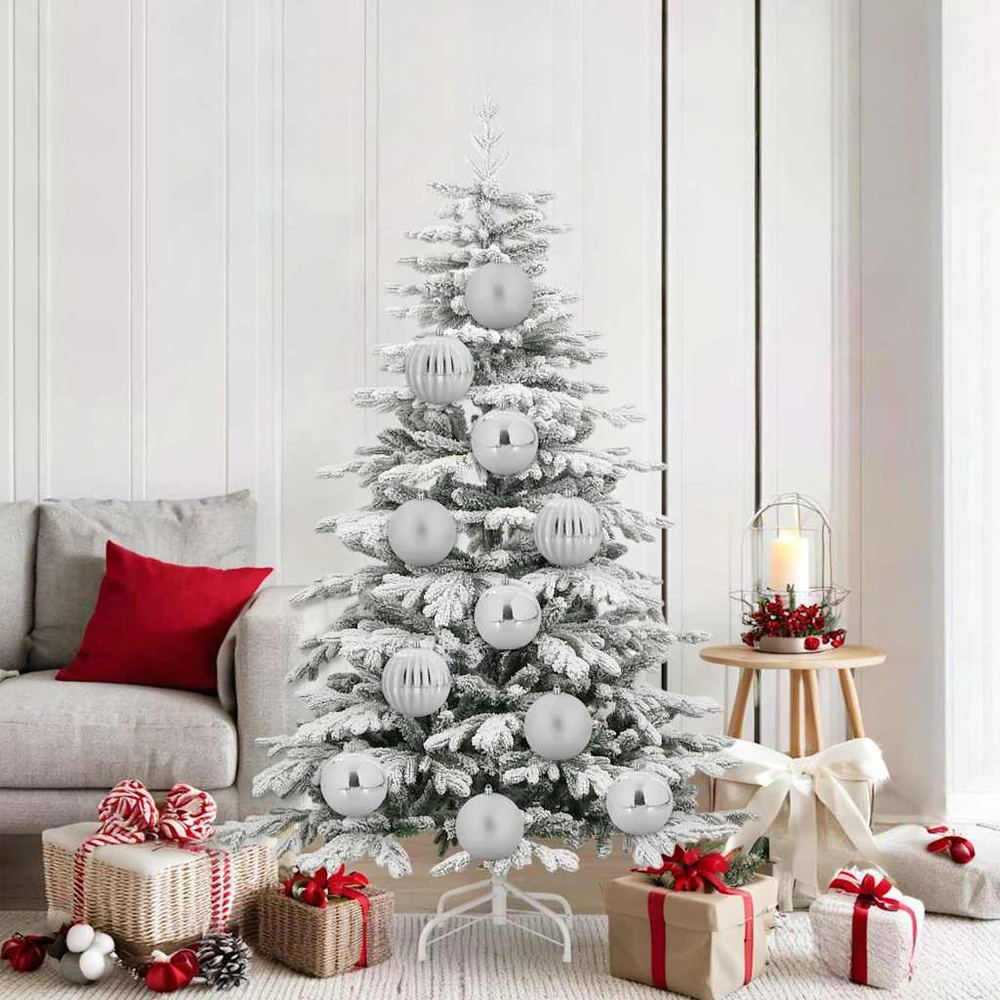 Kalėdų Burbulų Rinkinys XL 9 vnt. Sidabrinė Ø 15 cm Plastmasė