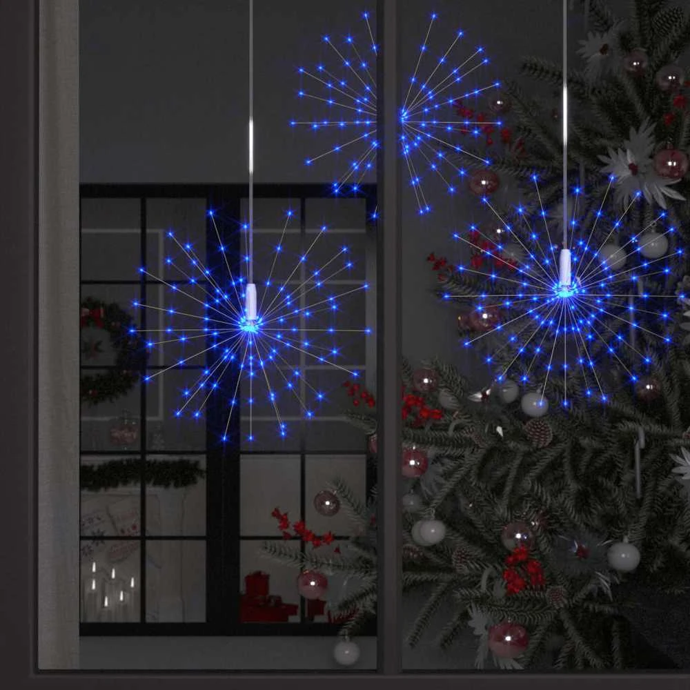 Kalėdinis lauko šviestuvas fejerverkas, mėlynas, 20cm, 140 LED
