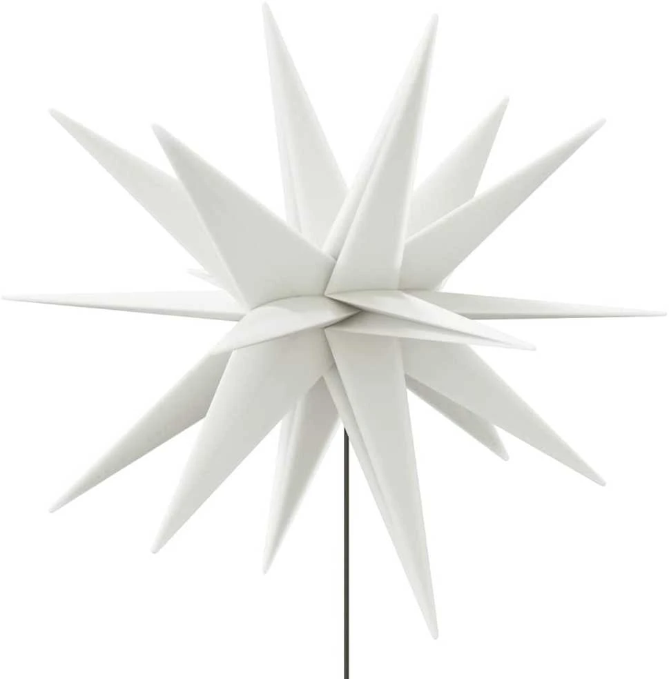 Kalėdinis šviestuvas su kuoliuku ir LED, baltas, 57cm