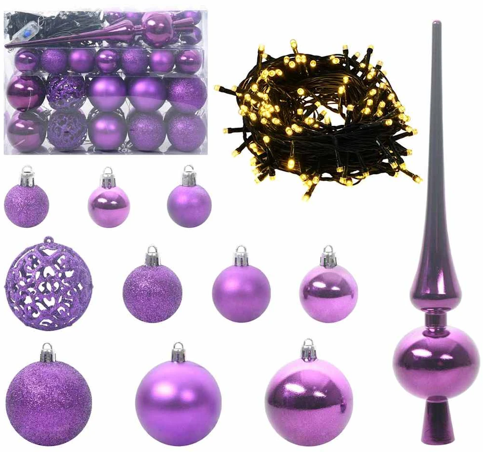 Kalėdinių Kraitės Rinkinys 61 vnt. 150 LED Šilta balta Ø 6 cm
