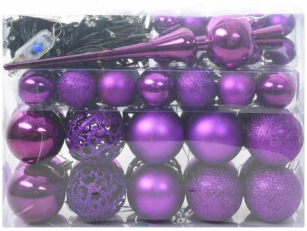 Kalėdinių Kraitės Rinkinys 61 vnt. 150 LED Šilta balta Ø 6 cm