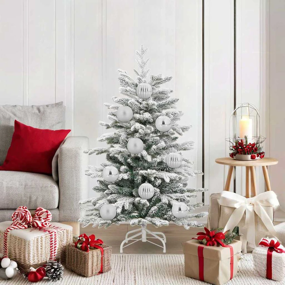 Kalėdų Burbulų Rinkinys XL 15 vnt. Sidabrinė Ø 10 cm Plastmasė