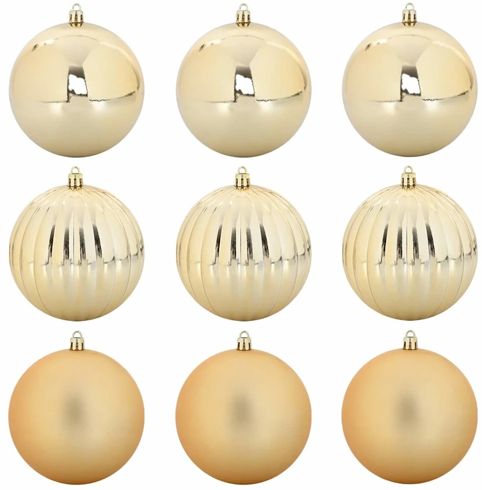 Kalėdų Burbulų Rinkinys XL 9 vnt. Auksinė Ø 15 cm Plastmasė