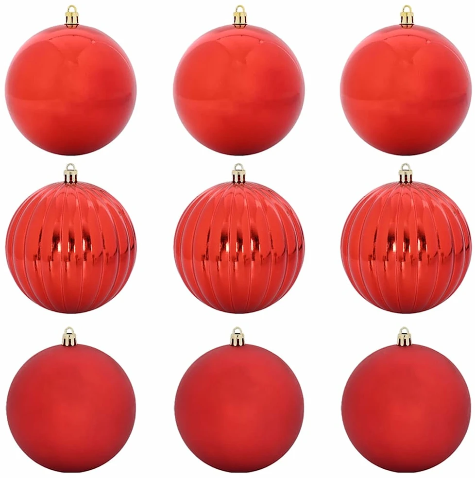 Kalėdų Burbulų Rinkinys XL 9 vnt. Raudona Ø 15 cm Plastmasė