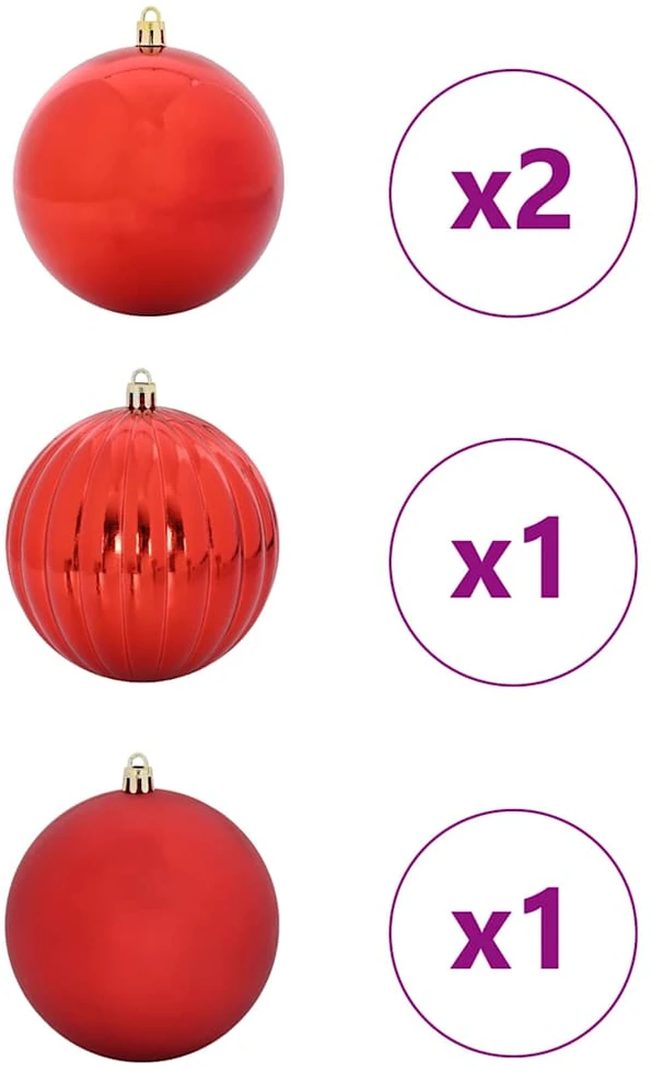 Kalėdinis Kabinamas Rinkinys XXL 4 vnt. Raudona Ø 20 cm