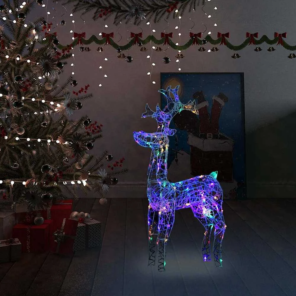 Kalėdų dekoracija elnias, 60x16x100cm, akrilas, 90 LED lempučių