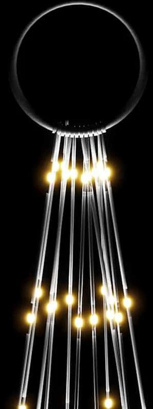 Kalėdų eglutė ant vėliavos stiebo, 500cm, 732 šiltos baltos LED