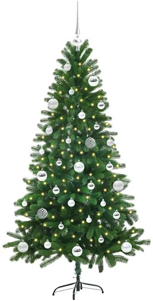 Kalėdų eglutė su 150 LED s stovu Žalia 150 cm PE