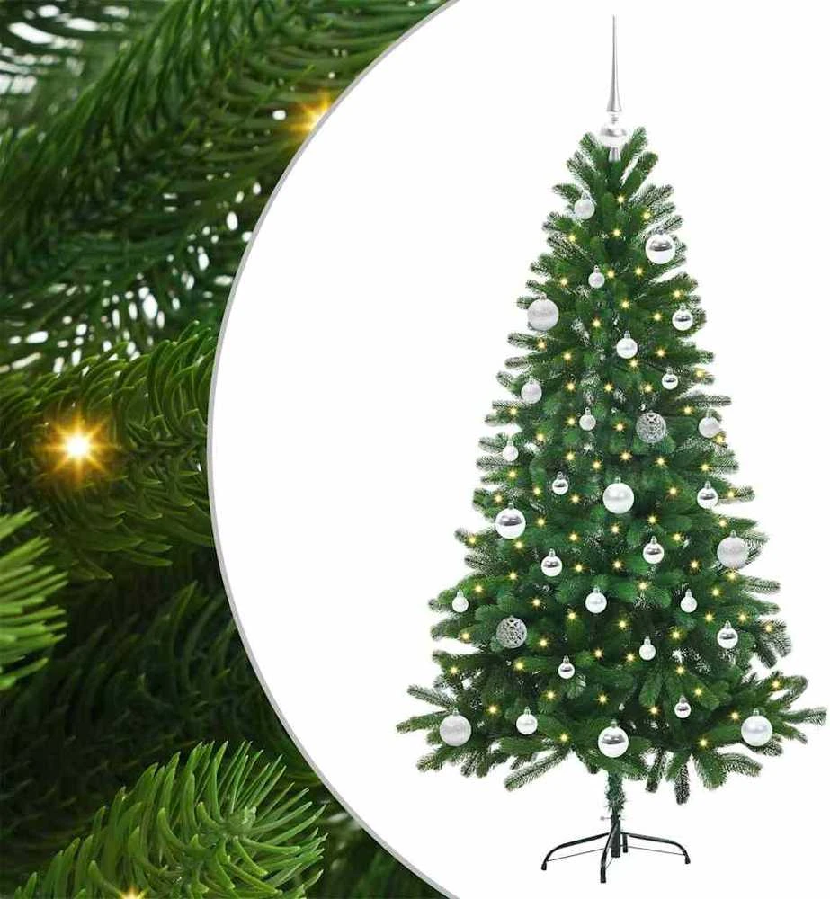 Kalėdų eglutė su 150 LED s stovu Žalia 150 cm PE