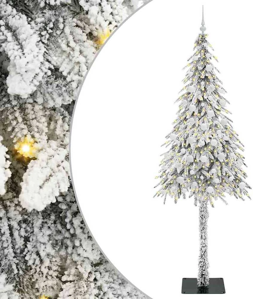 Kalėdų eglutė su 300 LED s stovu Balta 210 cm PE ir Plienas