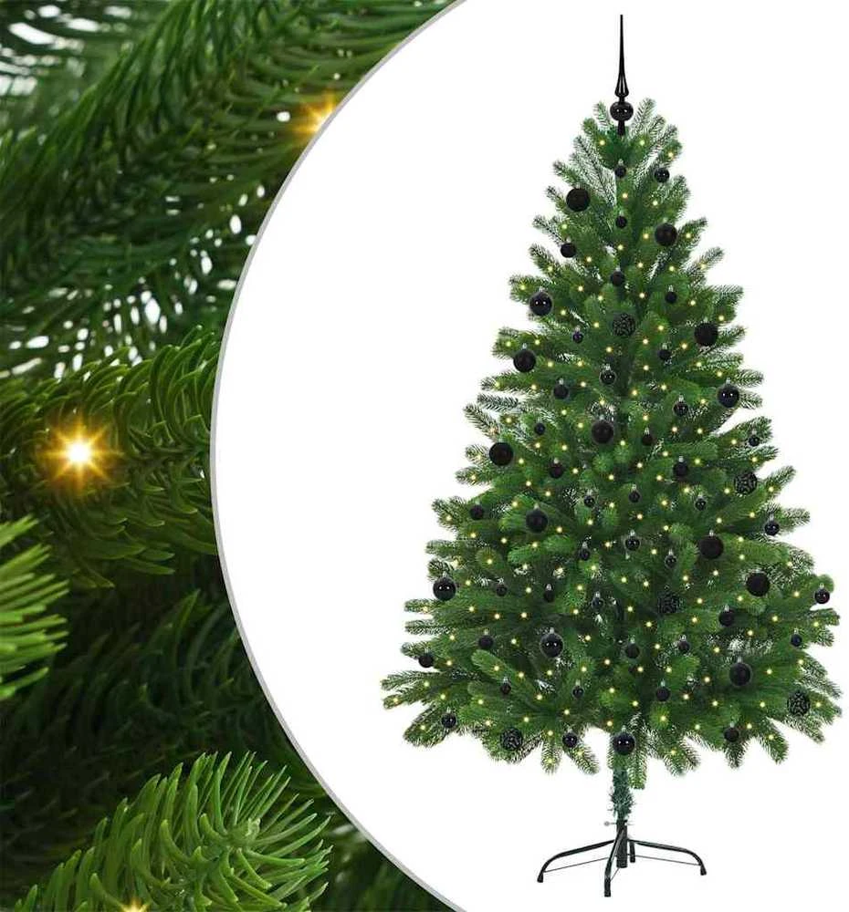 Kalėdų eglutė su 300 LED s stovu Žalia 210 cm PE
