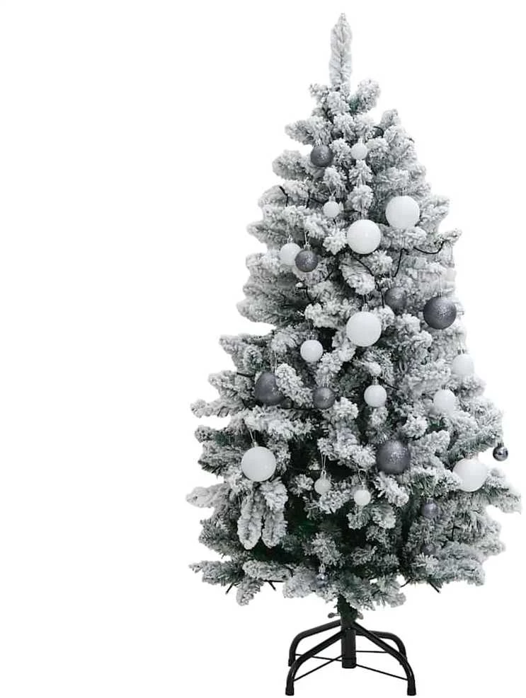 Kalėdų eglutė su šarnyrinėmis šakomis/LED/žaisliukais, 120cm