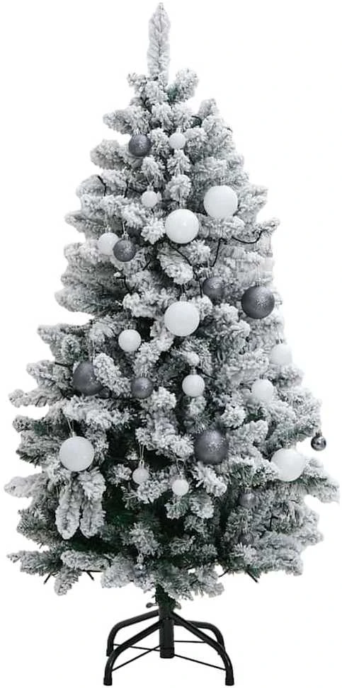 Kalėdų eglutė su šarnyrinėmis šakomis/LED/žaisliukais, 150cm