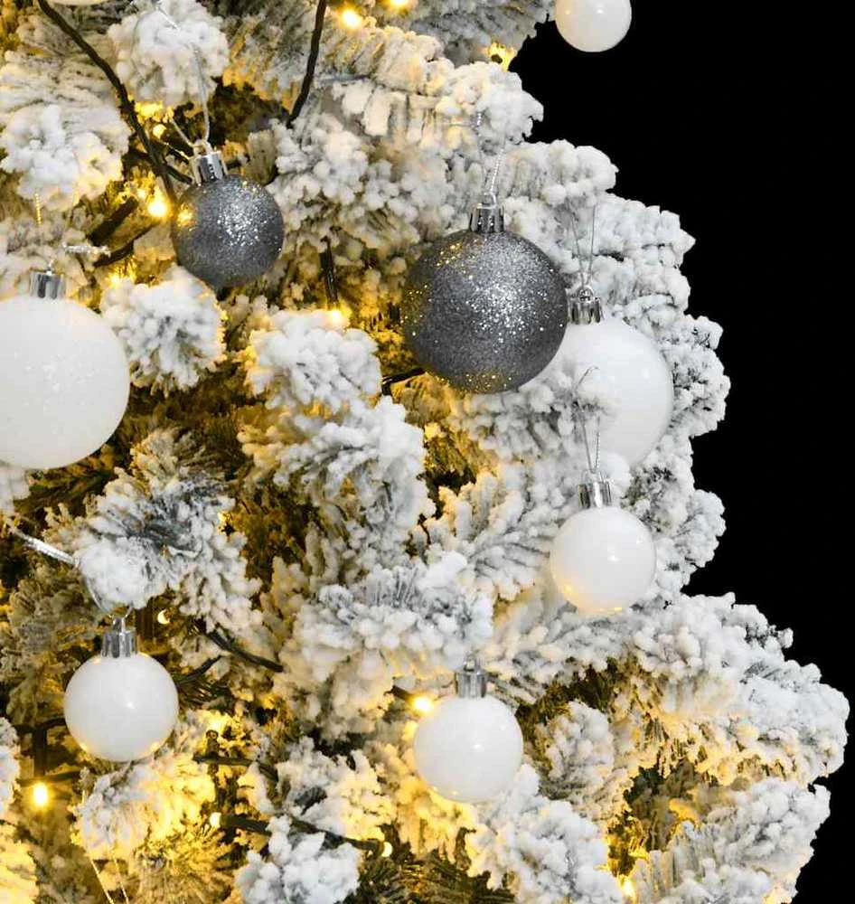 Kalėdų eglutė su šarnyrinėmis šakomis/LED/žaisliukais, 150cm