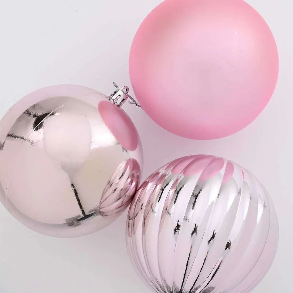 Kalėdų Burbulų Rinkinys XL 15 vnt. Rožinė Ø 10 cm Plastmasė