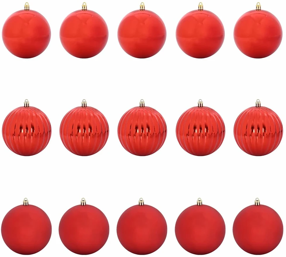 Kalėdų Ornamentų Rinkinys XL 15 pcs Raudona Plastmasė